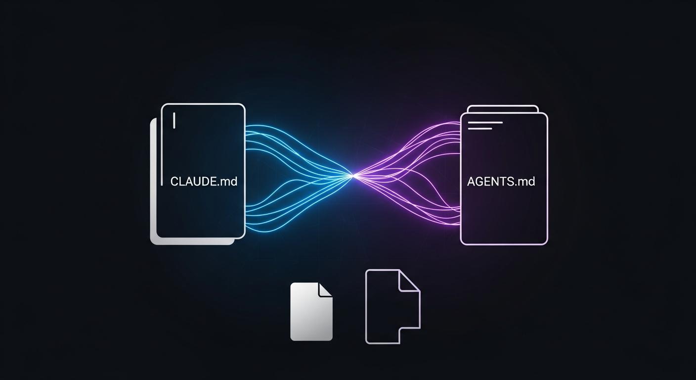AGENTS.md vs CLAUDE.md files for shared and Claude Code project instructions.